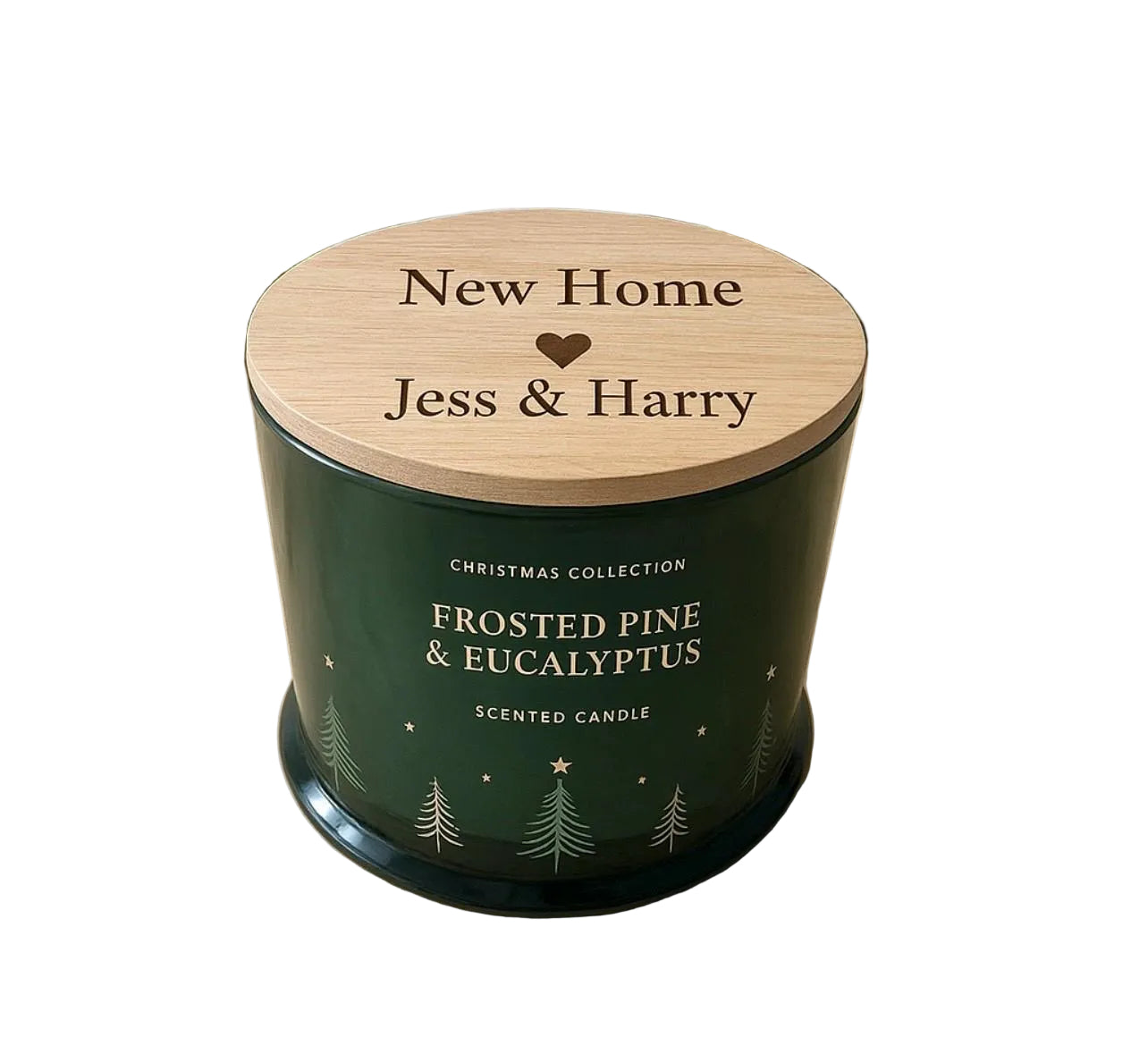 Personalised Wooden Christmas Candle