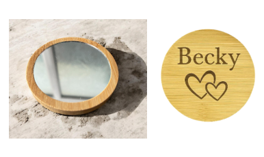 Personalised Wooden Pocket Mirror